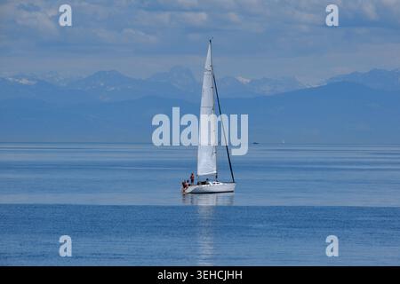 Segelboot auf dem Bodensee *** barca a vela sul Lago di Costanza Foto Stock