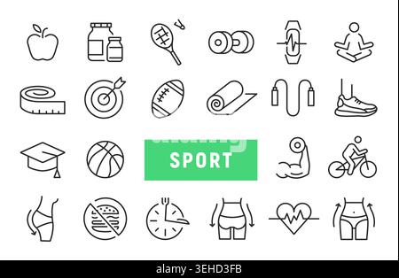 Icone Sport Illustrazione Vettoriale