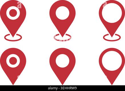Pin mappe. Icona della mappa delle posizioni. Vettore Illustrazione Vettoriale