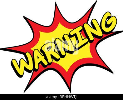 AVVERTENZA Comic Book Pop Art Starburst Graphic Illustrazione Vettoriale