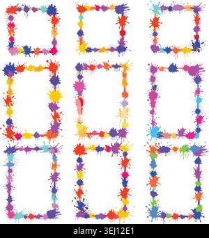 Cornici colorate che decorano i bordi Illustrazione Vettoriale