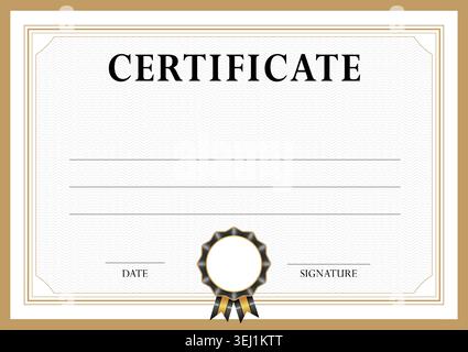 Certificato di laurea, progetto di diploma creativo a4 orizzontale. Complimenti per il modello di certificato Graduation Modern con copyspace e linee. Vettore Illustrazione Vettoriale