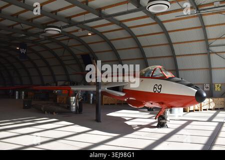 Lelystad, Paesi Bassi - 5 marzo 2026: Un jet Hawker Hunter F51 Foto Stock