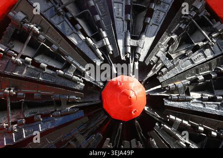 Primo piano di Skagway Alaska con lama per spazzaneve rotante vintage Train Foto Stock
