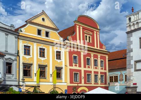 Piazza Cesky Krumlov, repubblica Ceca Foto Stock