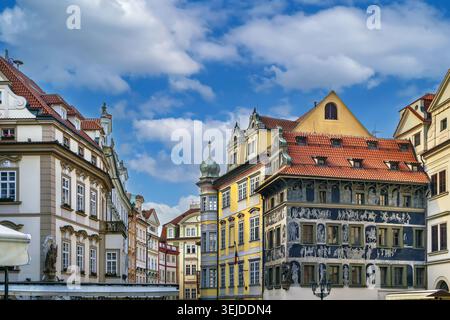 Piazza nella città vecchia di Praga, repubblica Ceca Foto Stock