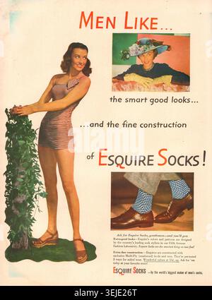 1948 Esquire Sock Advertisement Life Magazine 19 aprile 1948 - Vintage US press advertising Foto Stock