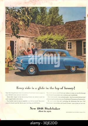 1948 Studebaker Champion Advertisement Life Magazine 19 aprile 1948 - pubblicità per la stampa americana d'epoca Foto Stock