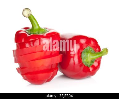 Peperone rosso maturo a fette Foto Stock