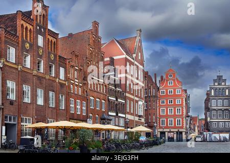 Piazza Am Sande a Luneburg, Germania Foto Stock