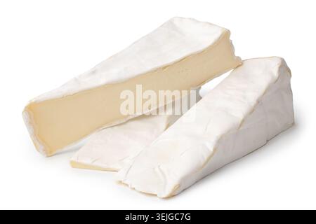 Brie su sfondo bianco Foto Stock