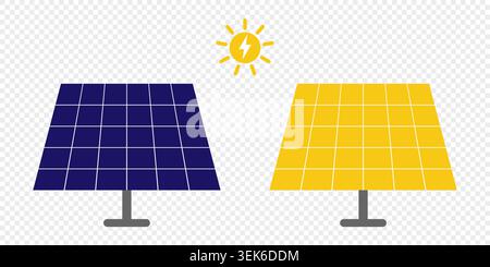Set di icone vettoriali del pannello solare Illustrazione Vettoriale