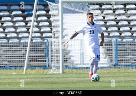 31 maggio 2026. Lisbona, Portogallo. ALEKSANDAR STANKOVIC (10), centrocampista del Club Brugge in azione durante l'amichevole internazionale tra Capo Verde e Serbia Credit: Alexandre de Sousa/Alamy Live News Foto Stock