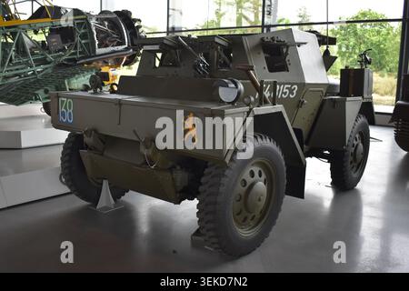 Soesterberg, Paesi Bassi - 31 maggio 2026: Un'auto da ricognizione Daimler Dingo militare d'epoca durante la seconda guerra mondiale Foto Stock
