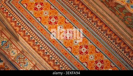 Soffitto decorato a Jaipur Foto Stock