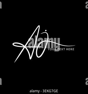 Logo AJ, iniziali AJ, iniziali AJ scritte a mano monogramma, lettere AJ, elegante vettore monogramma, Logo Design firmato Illustrazione Vettoriale