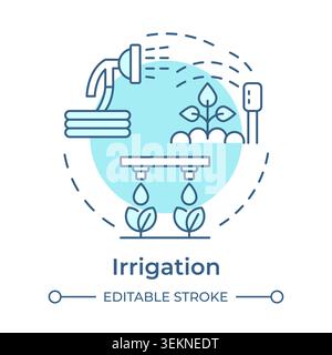 Icona di concetto blu tenue per l'irrigazione Illustrazione Vettoriale