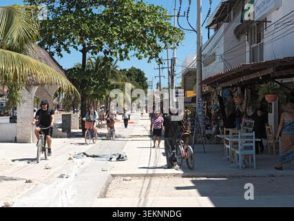 Main Street a Tulum quintana roo mexico Foto Stock