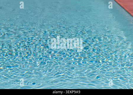 Texture creata dal movimento dell'acqua in una piscina in una giornata di sole Foto Stock