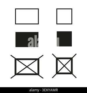 Proibizione geometrica e simboli di stato in un vettore di set di icone minimalista. Perfetto per la progettazione dell'interfaccia utente dei manuali tecnici e le etichette di avvertenza. EPS 10. Illustrazione Vettoriale