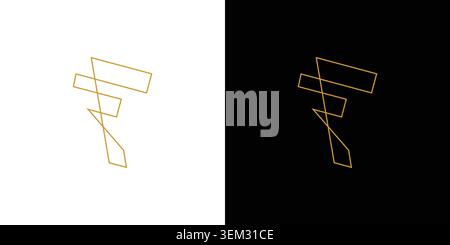 Design sofisticato ed esclusivo con logo Letter F. Illustrazione Vettoriale