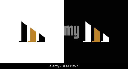 Design sofisticato ed esclusivo con logo Letter M Illustrazione Vettoriale