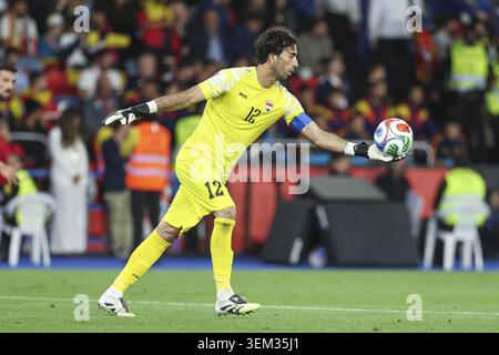IPA85336750 - Jalal Hassan dell'Iraq durante l'amichevole internazionale di calcio tra Spagna e Iraq del 4 giugno 2026 all'Estadio Municipal De Abanca Riazor di la Coruna, Spagna Foto Stock