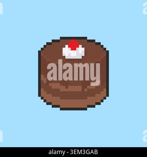 Design delle risorse del gioco Pixel ART Chocolate Cake Illustrazione Vettoriale