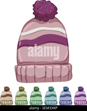 copricapo invernale con grafica vettoriale per bambini Illustrazione Vettoriale