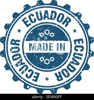 Fatto in Ecuador francobollo. Prodotto in Ecuador blu grunge timbro rotondo Illustrazione Vettoriale