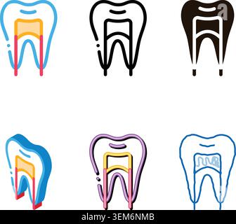 l'icona del segno vettoriale stomatologico dell'immagine radiografica dentale appare Illustrazione Vettoriale