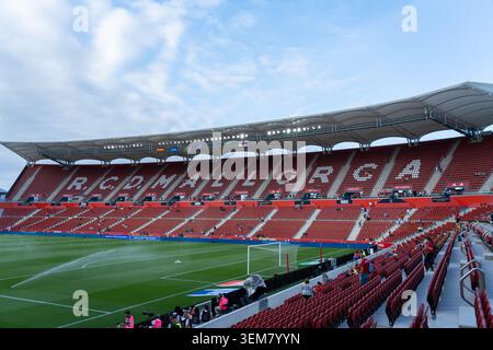 PALMA DE MALLORCA - SPAGNA - 5 GIUGNO: Estadi Municipal de Son Moix per la partita di qualificazione ai Mondiali di calcio femminile 2027 tra Spagna e Inghilterra all'Estadi Municipal de Son Moix il 5 giugno 2026 a Palma di Maiorca, Spagna. Foto Stock