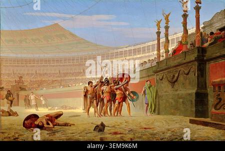 Jean-Léon Gérôme – Ave Caesar! Morituri te salutant (Ave Caesar, morituri te salutant), 1859 | Archium Foto Stock