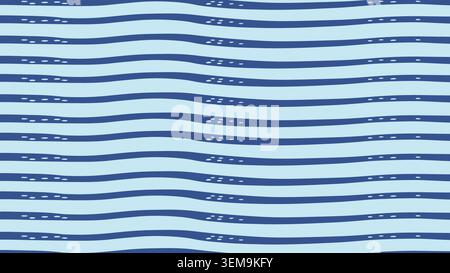 Un tranquillo e moderno sfondo blu ondulato caratterizzato da linee fluide blu scuro e sottili accenti punteggiati. Ideale per design digitali, sfondi, presentazioni, layout di social media e grafica ispirata all'oceano Foto Stock