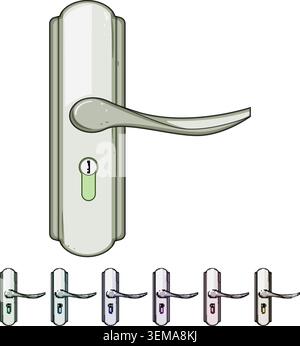 Moderna maniglia per porta che offre sicurezza e accesso Illustrazione Vettoriale
