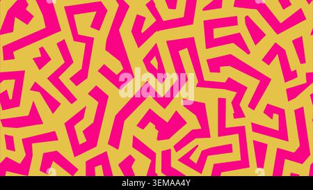 Caldo motivo geometrico astratto con linee marrone scuro su sfondo arancione pastello, ideale per branding creativo, grafica moderna, sfondi digitali e design elegante Foto Stock