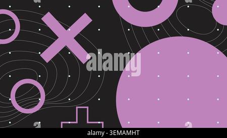 Un flusso luminoso al neon con linee ondulate viola e arancioni su sfondo scuro, perfetto per branding moderno, grafica animata, poster digitali e grafica futuristica Foto Stock