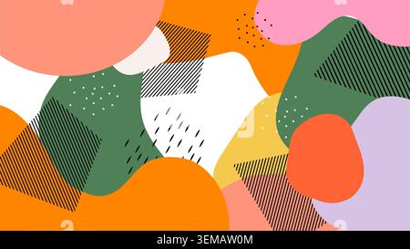 Un vivace sfondo astratto caratterizzato da morbide forme organiche e delicati dettagli di texture. Ideale per progetti moderni, presentazioni, grafica per social media e progetti di branding creativi Foto Stock