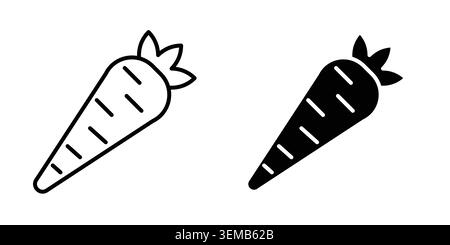 Carrot icon design. Illustration icons in linear and clipart pack. Illustrazione Vettoriale