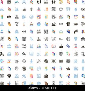 Raccolta di diverse icone di attività e servizi Illustrazione Vettoriale
