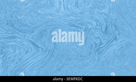 Sfondo liquido azzurro astratto simile ad acqua, acqua congelata o superficie ghiacciata. Forme e motivi luminosi e organici. risoluzione 8k. Foto Stock