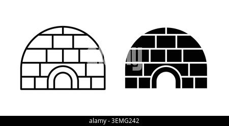 Igloo Icon Illustration Designs Pack per Web. Illustrazione Vettoriale