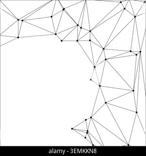 Illustrazione astratta del vettore con linee nere e punti che formano uno schema di rete interconnesso. Design minimalista pulito adatto per la tecnologia co Illustrazione Vettoriale