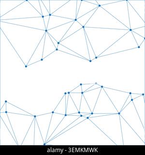Connessioni di rete blu astratte con puntini su sfondo bianco. Rappresenta la tecnologia digitale, la comunicazione globale e lo scambio di dati con un Moder Illustrazione Vettoriale