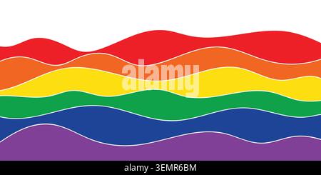 Happy Pride Month 2026 sfondo con fiocco colorato e Bright Pride Month Geometric. Set di banner gay e LGBT, poster, carta da parati per GA Illustrazione Vettoriale