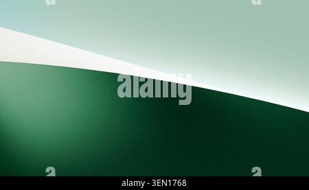 Design astratto con forme curve verdi e bianche e uno sfondo sfumato. Foto Stock