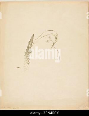 Dormi di Odilon Redon, 1898 anni, raffigurante la testa di una donna inclinata all'indietro in posa, con delicati lavori di linea e sfumature sottili Foto Stock