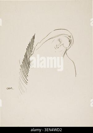 Dormi di Odilon Redon, 1898 anni, raffigurante una donna in riposo con la testa inclinata indietro, occhi chiusi, lunghi capelli che scorrono a cascata da un lato Foto Stock