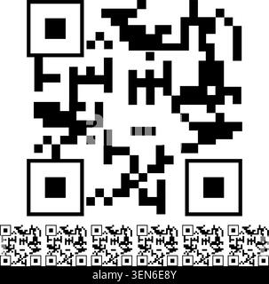 compone il cartone animato dell'etichetta del codice qr. interruttori pulsanti, indicatori indicatori, indicatori luci quadranti codice qr etichetta simbolo colorato Illustrazione Vettoriale