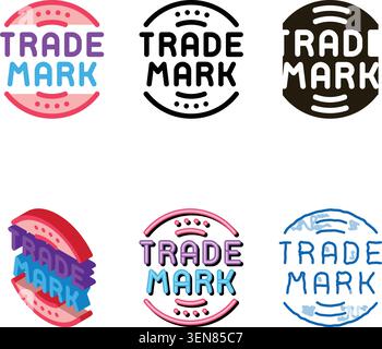 vettore dell'icona del logo del marchio semplificato. simbolo del logo del marchio. simbolo del colore Illustrazione Vettoriale
